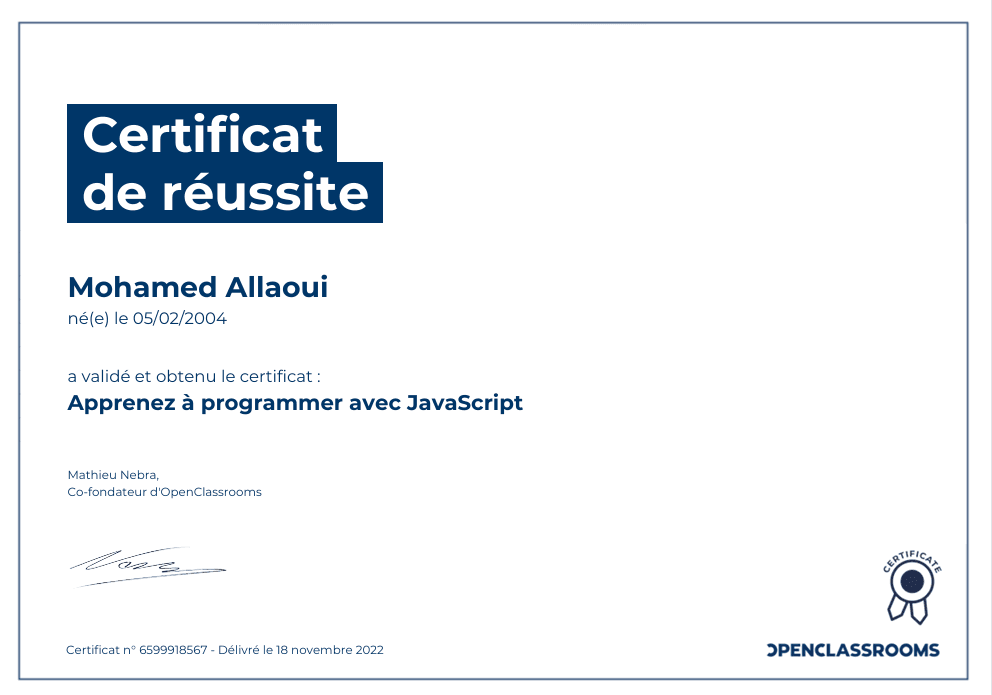 Javascript Certification